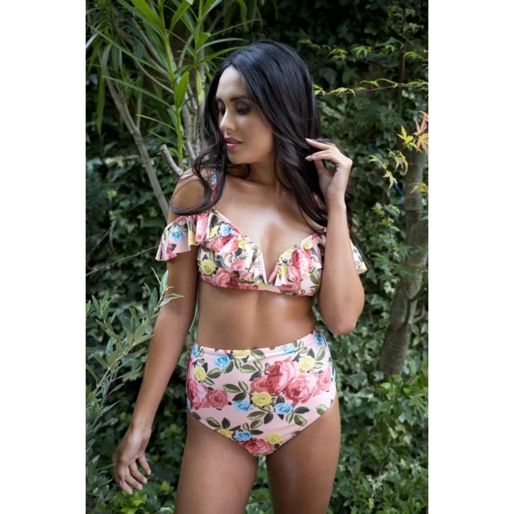 Floral Ruffle Bikini Set